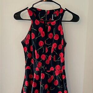 Vibrant Cherry Print Mini Dress
